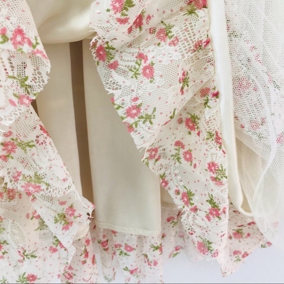 UP Floral Tulle Tier Lace Mesh Cottagecore Prairie Dress - Picture 8 of 11